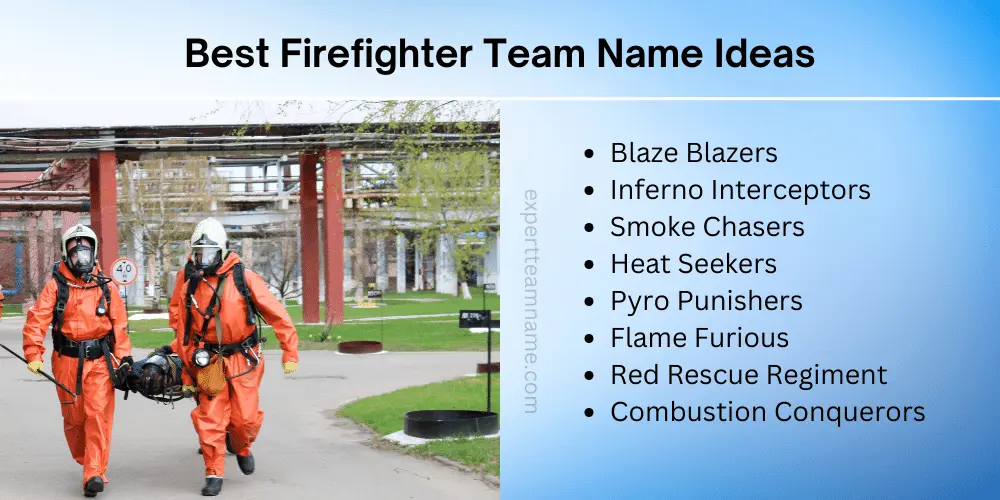 Best Firefighter Team Name Ideas