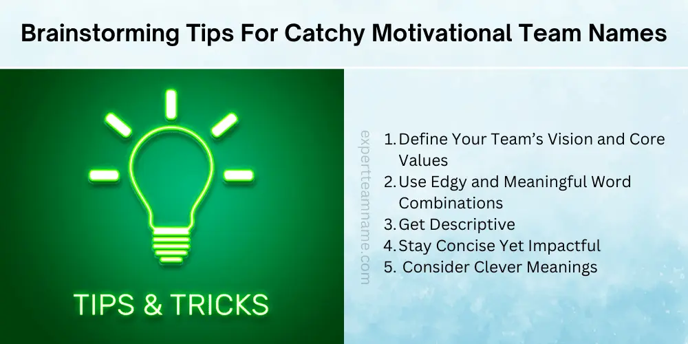 Brainstorming Tips For Catchy Motivational Team Names