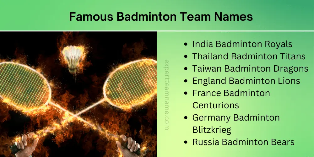 Famous Badminton Team Names