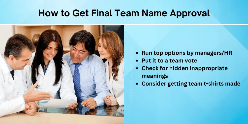 How to Get Final Team Name Approval