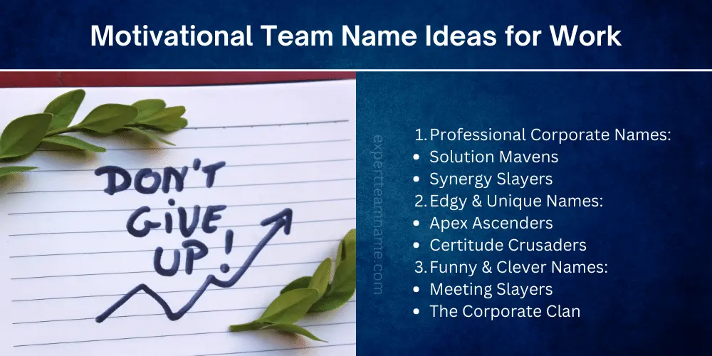 Motivational Team Name Ideas for Work