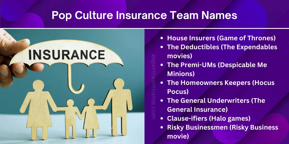 Pop Culture Insurance Team Names