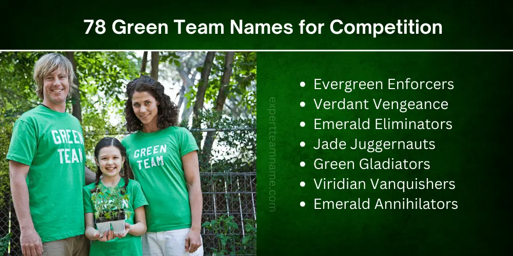 78 Green Team Names for Competition