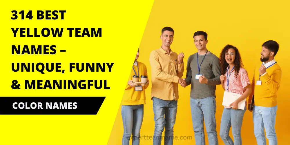 314 Best Yellow Team Names - Unique, Funny Meaningful Ideas