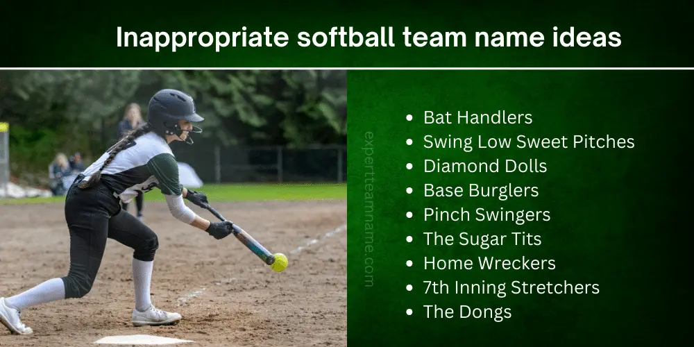 Inappropriate softball team name ideas