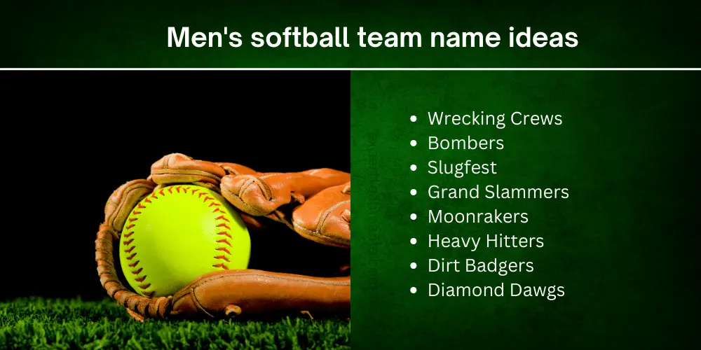 Men's softball team name ideas