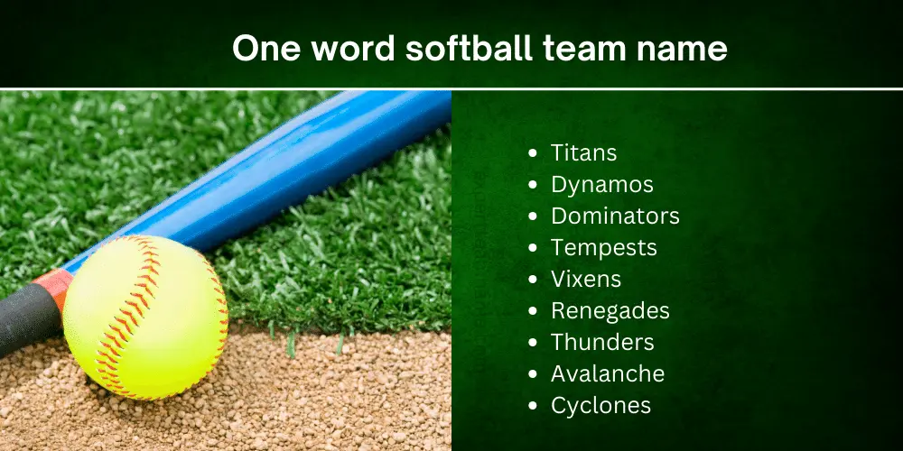 One word softball team name