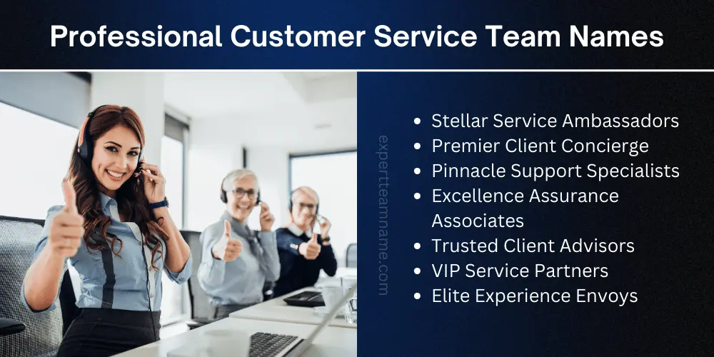 Professional Customer Service Team Names