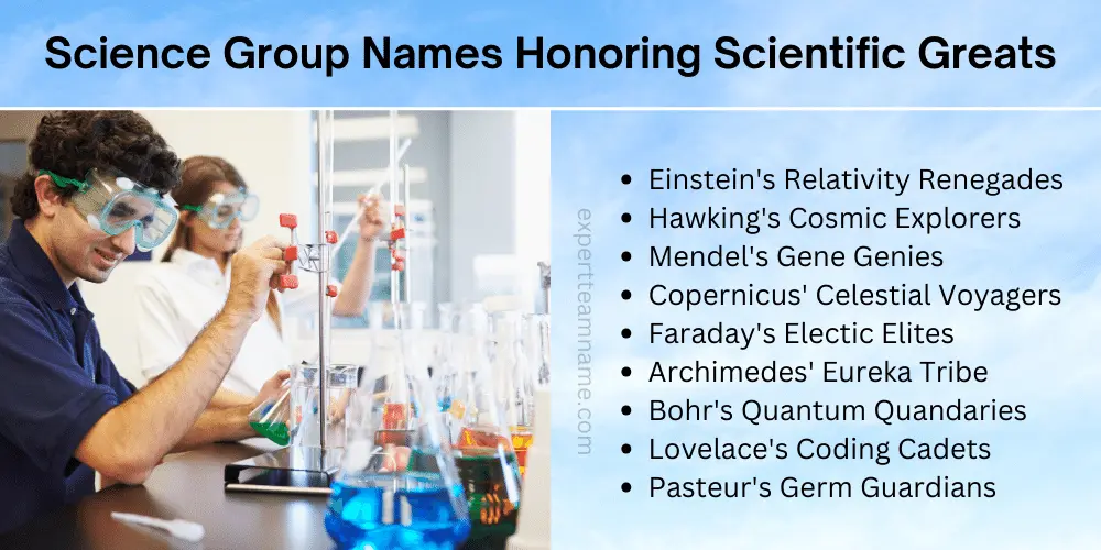 Science Group Names Honoring Scientific Greats