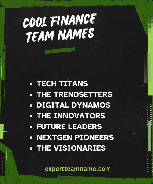 Cool Finance Team Names