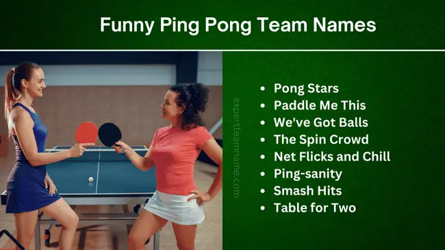 Funny Ping Pong Team Names