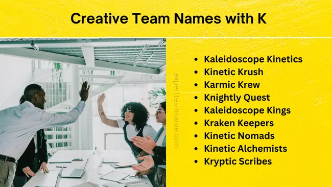 Creative Team Names with K