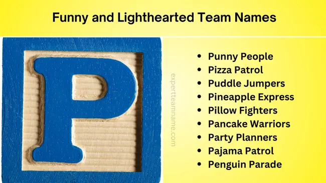 Funny and Lighthearted Team Names