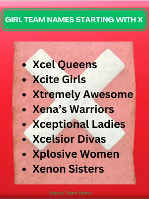 Girl Team Names Starting with X