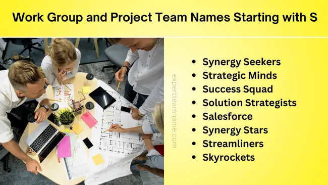 Work Group and Project Team Names Starting with S