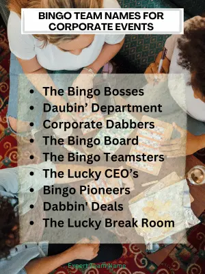 Bingo Team Names for Corporate Events