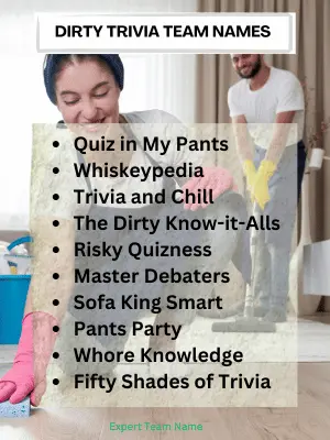 Dirty Trivia Team Names