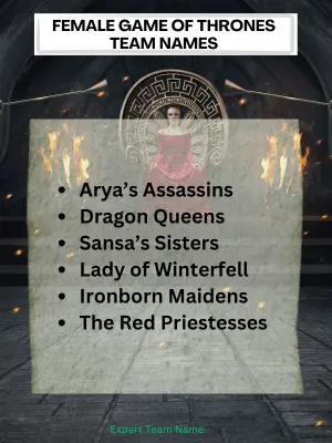 Female Game of Thrones Team Names