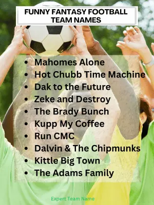 Funny Fantasy Football Team Names
