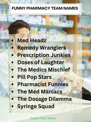 Funny Pharmacy Team Names