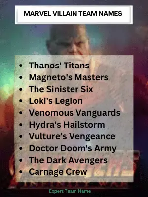 Marvel Villain Team Names