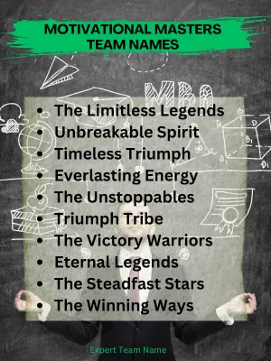 Motivational Masters Team Names