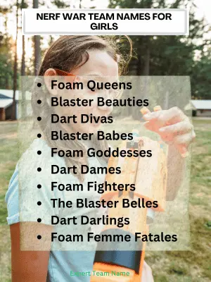 Nerf War Team Names for Girls