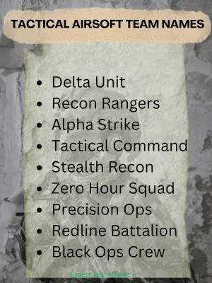 Tactical Airsoft Team Names