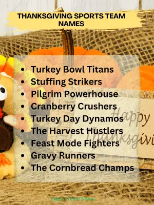 Thanksgiving Sports Team Names