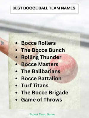 Best Bocce Ball Team Names