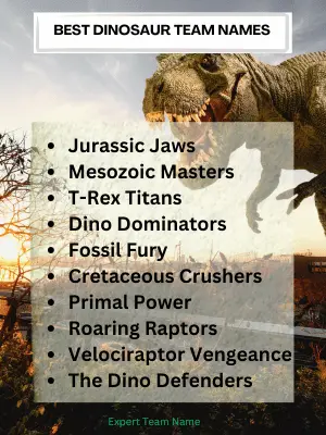 Best Dinosaur Team Names