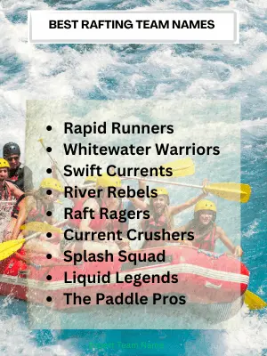 Best Rafting Team Names