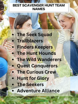 Best Scavenger Hunt Team Names