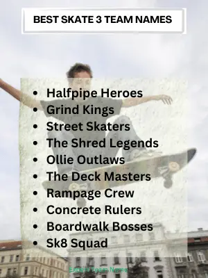 Best Skate 3 Team Names