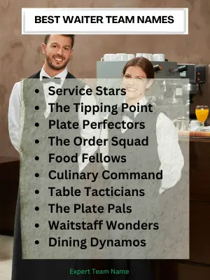 Best Waiter Team Names