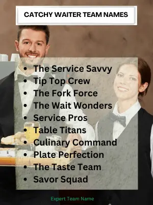 Catchy Waiter Team Names