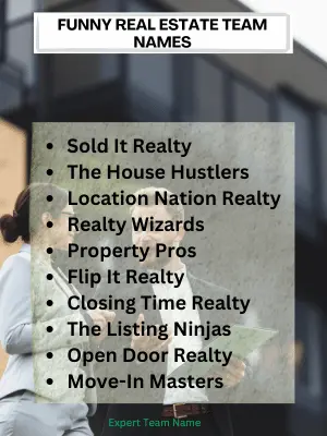 Funny Real Estate Team Names