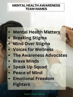 Mental Health Awareness Team Names