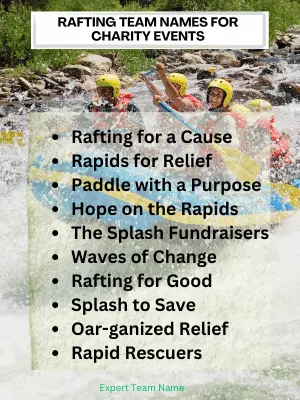 Rafting Team Names for Charity Events