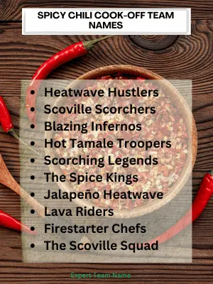 Spicy Chili Cook-Off Team Names