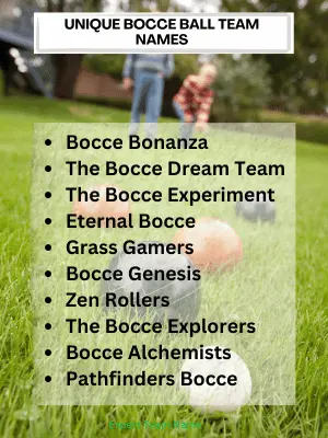 Unique Bocce Ball Team Names