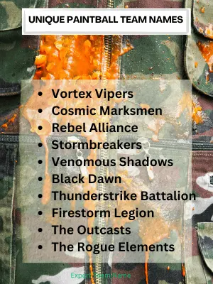 Unique Paintball Team Names