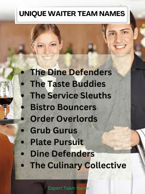 Unique Waiter Team Names