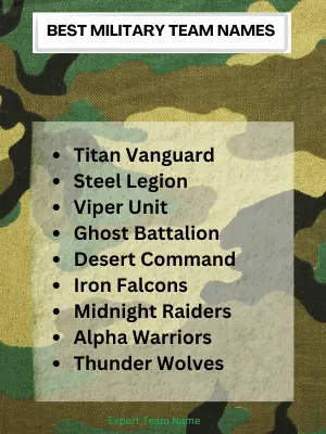 Best Military Team Names