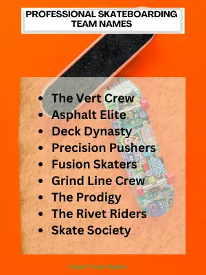 Professional Skateboarding Team Names